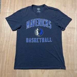 47 Brand Dallas Mavericks Basketball S-Sleeve Graphic T Shirt Blue Men's Size M